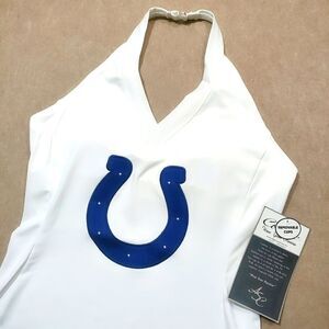 NFL All Sport Couture Indianapolis Colts V-Neck Halter Top -A